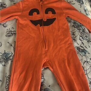 Old Navy Orange Pumpkin Face Kids Footie